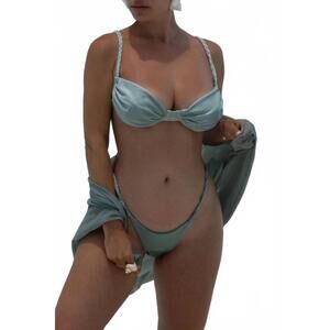 NEW KADIMAH zoë braided bikini bottom in seafoam